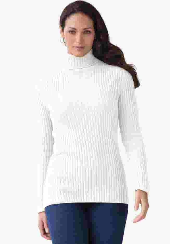 Ribbed Cotton Turtleneck Sweater image number 0