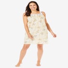 Short 2-Piece Cabbage-Rose Peignoir Set image number null