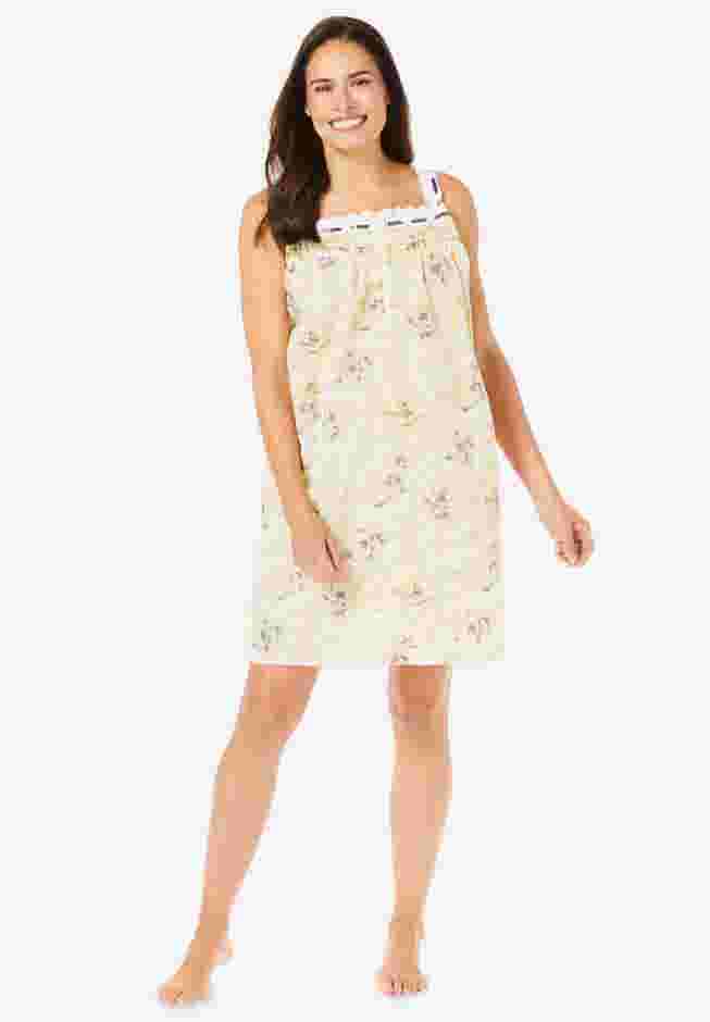 Short 2-Piece Cabbage-Rose Peignoir Set image number 3