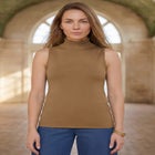 Cotton Cashmere Sleeveless Turtleneck Shell image number 0