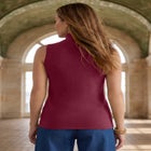 Cotton Cashmere Sleeveless Turtleneck Shell image number 1