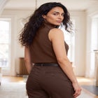 Cotton Cashmere Sleeveless Turtleneck Shell image number 1