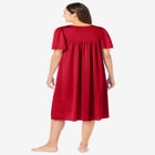 Short Silky Lace-Trim Gown image number null