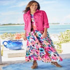 Short-Sleeve Crinkle Dress image number null