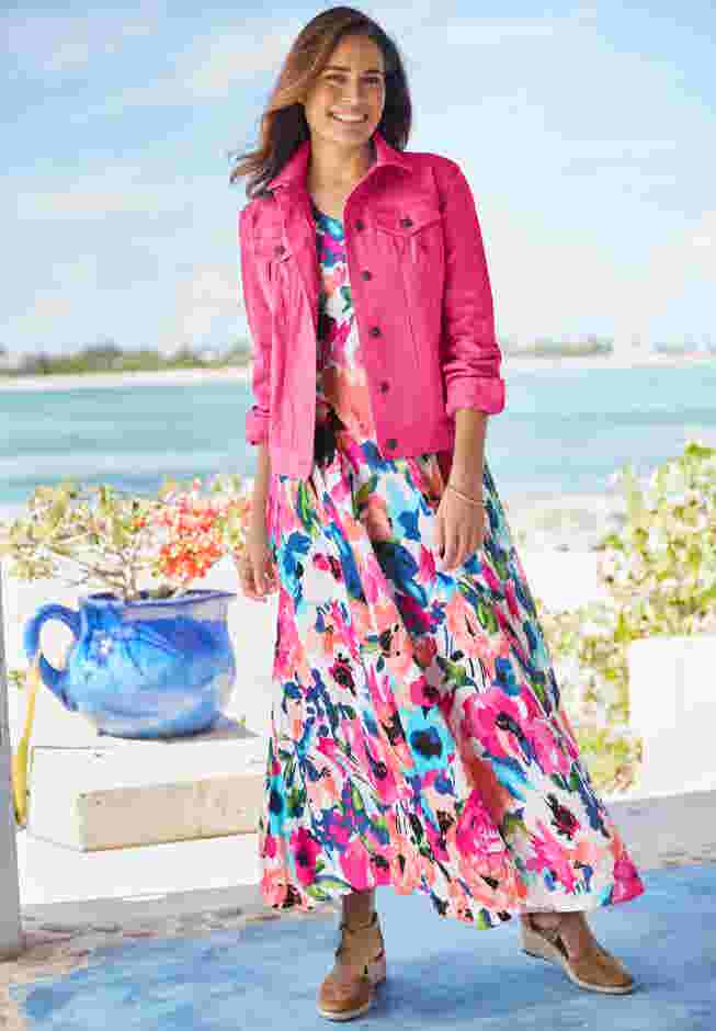 Short-Sleeve Crinkle Dress image number 5