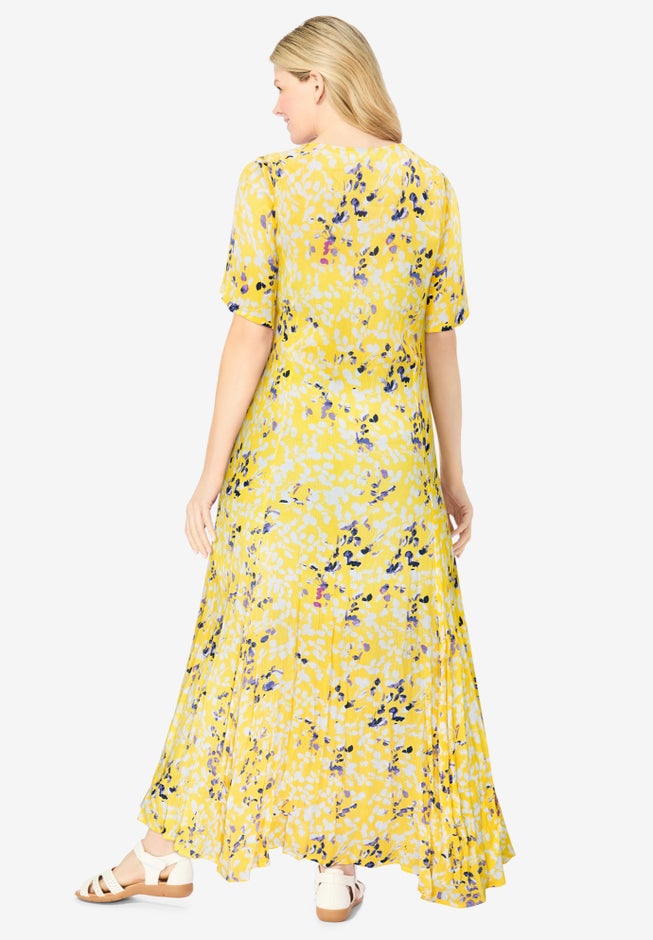 Short-Sleeve Crinkle Dress image number 1