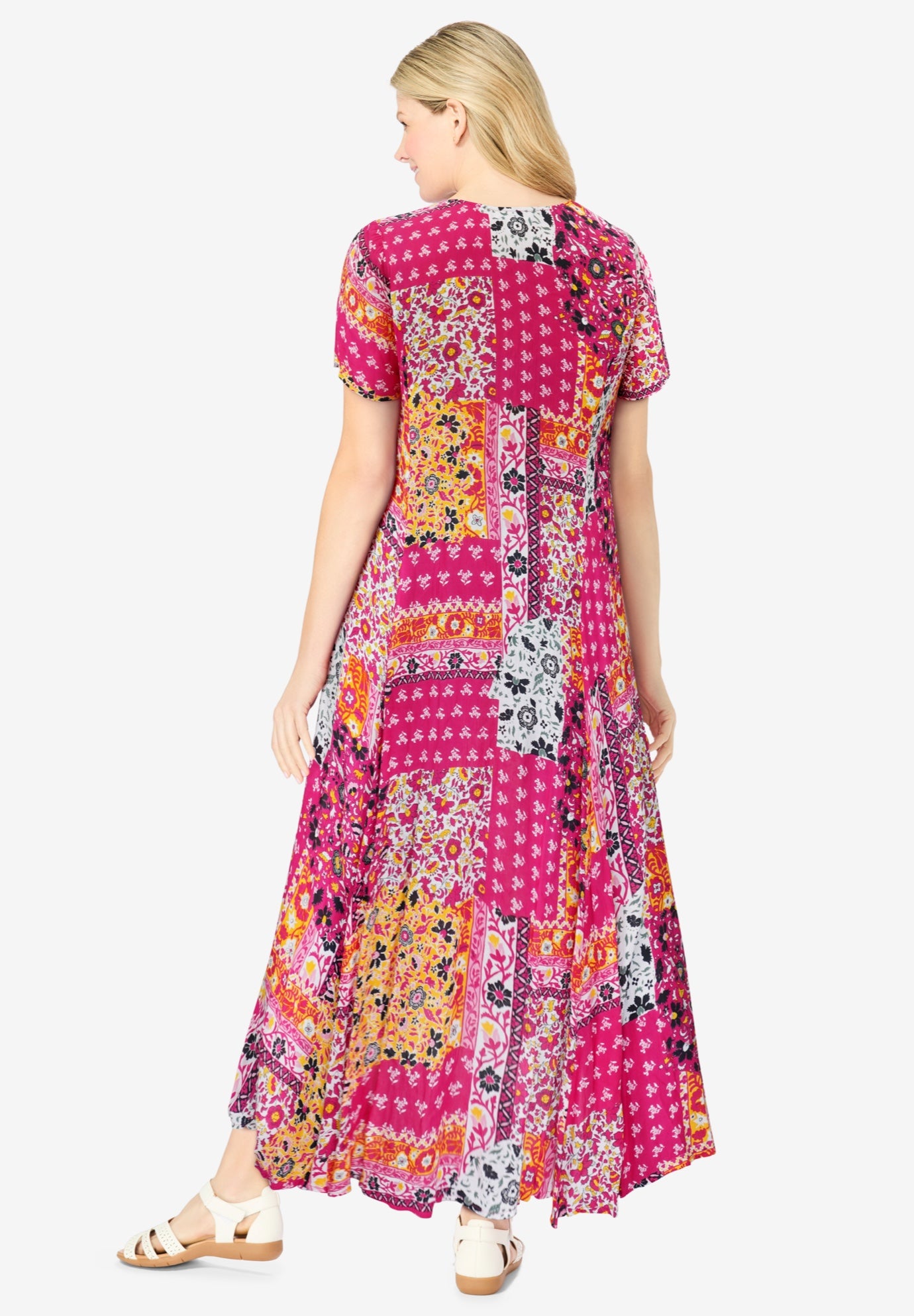 Short-Sleeve Crinkle Dress image number 1