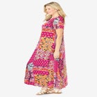 Short-Sleeve Crinkle Dress image number null