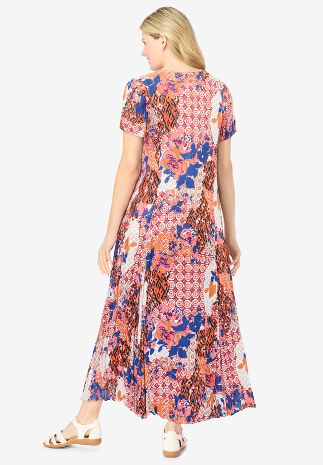 Short-Sleeve Crinkle Dress image number 1