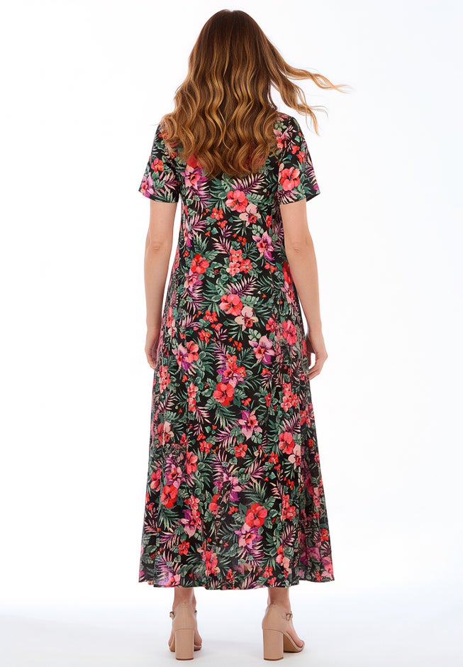 Short-Sleeve Crinkle Dress image number 1