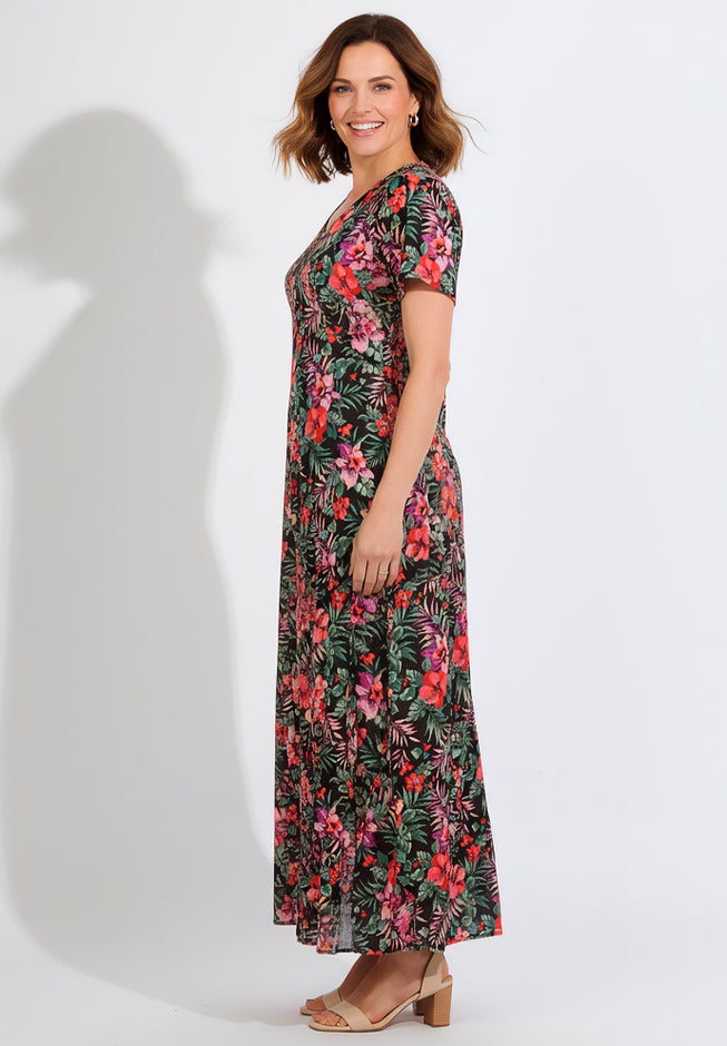 Short-Sleeve Crinkle Dress image number 2