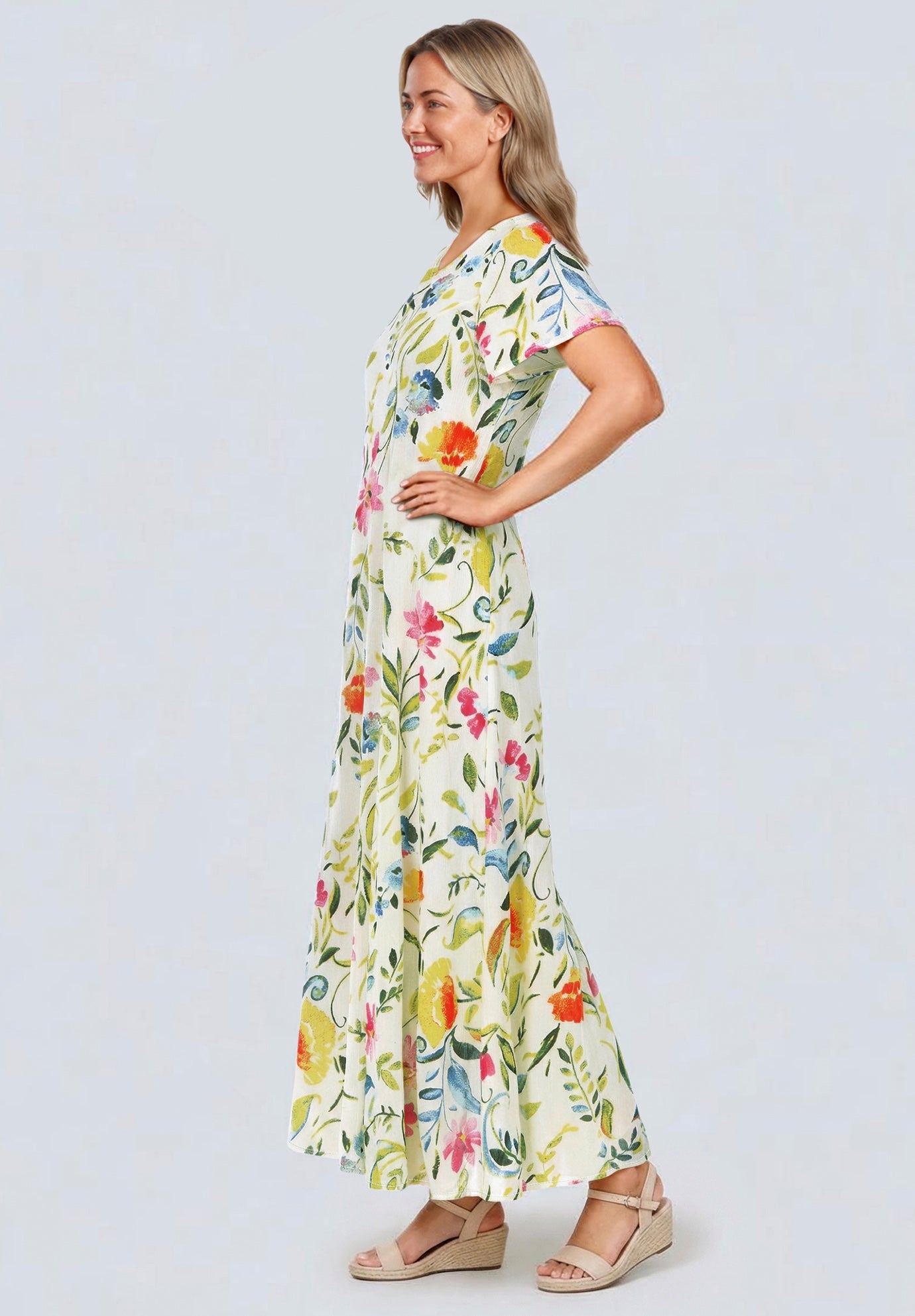 Short-Sleeve Crinkle Dress image number 2