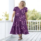 Short-Sleeve Crinkle Dress image number null