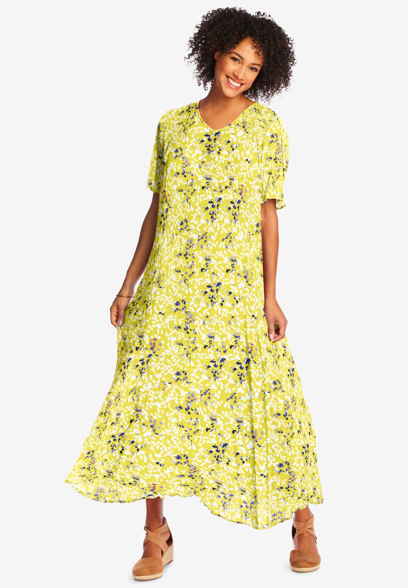 Short-Sleeve Crinkle Dress image number 0