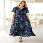 Short-Sleeve Crinkle Dress image number null