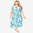 Short-Sleeve Crinkle Dress image number null