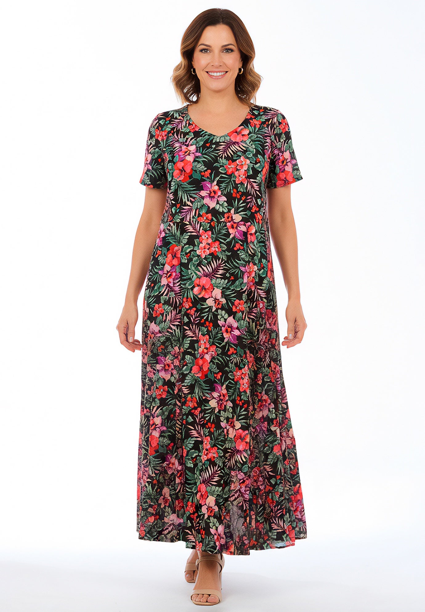 Short-Sleeve Crinkle Dress image number 0