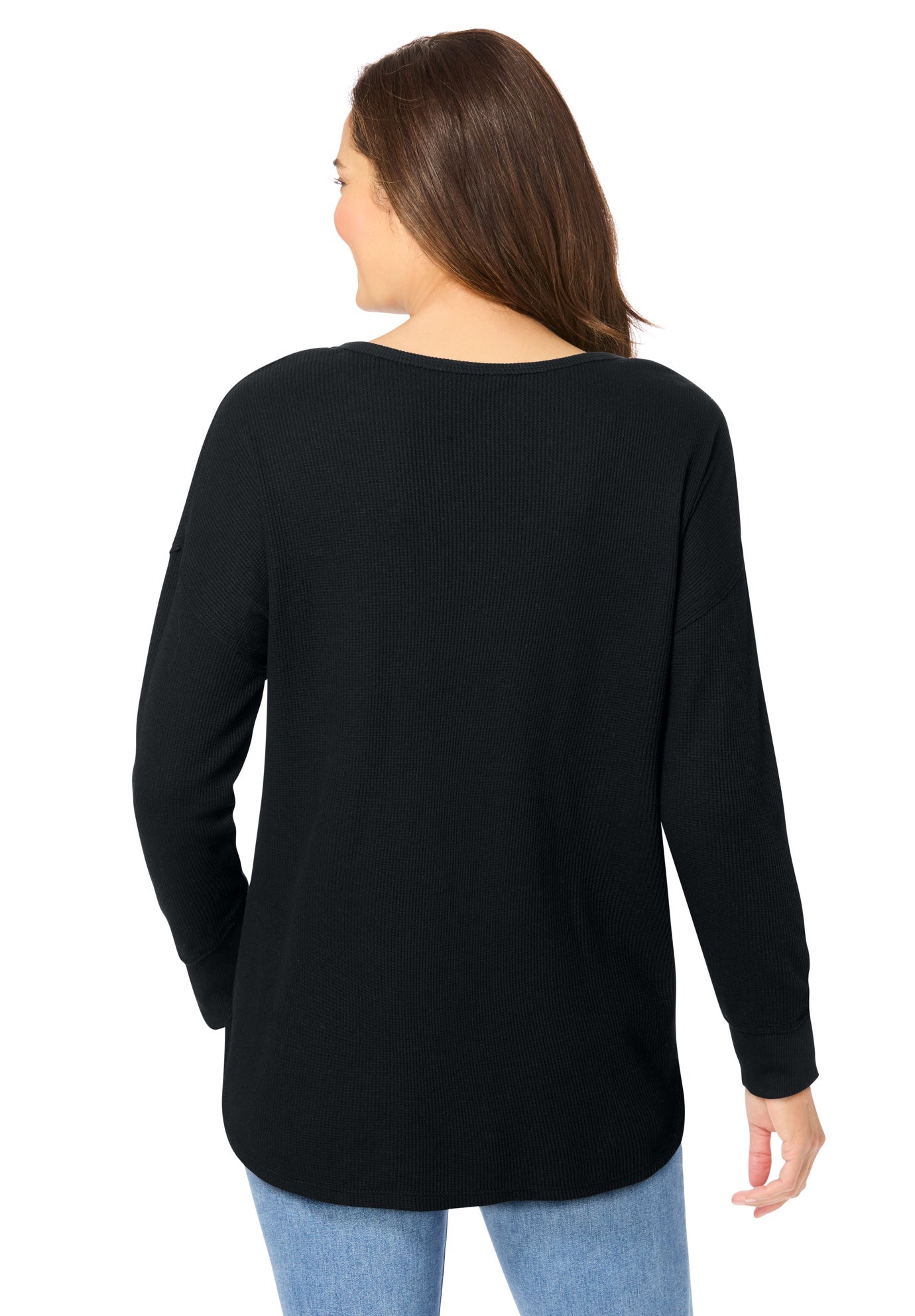 Waffle Thermal V-Neck Tee image number 3