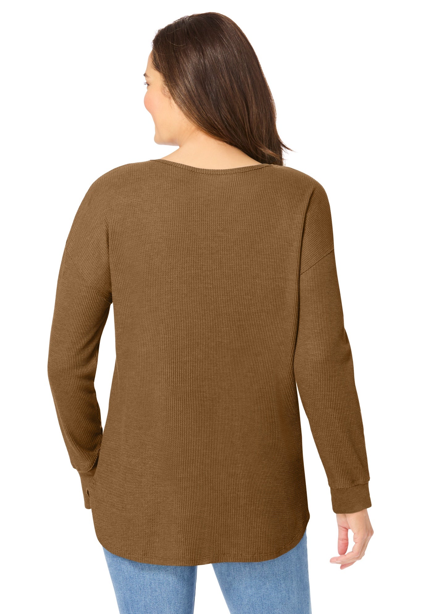 Waffle Thermal V-Neck Tee image number 2