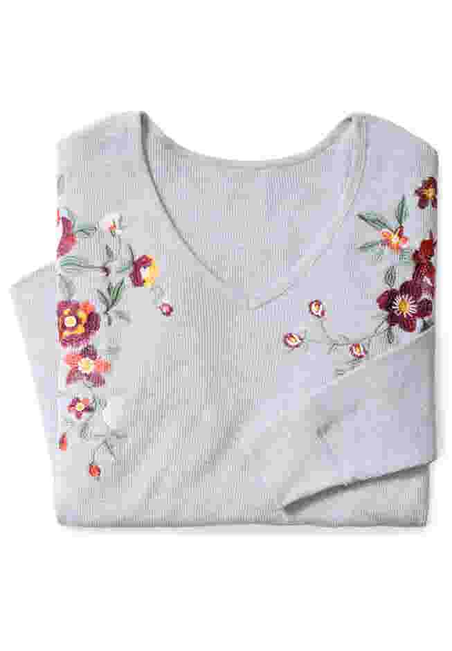 Waffle Thermal V-Neck Tee image number 1