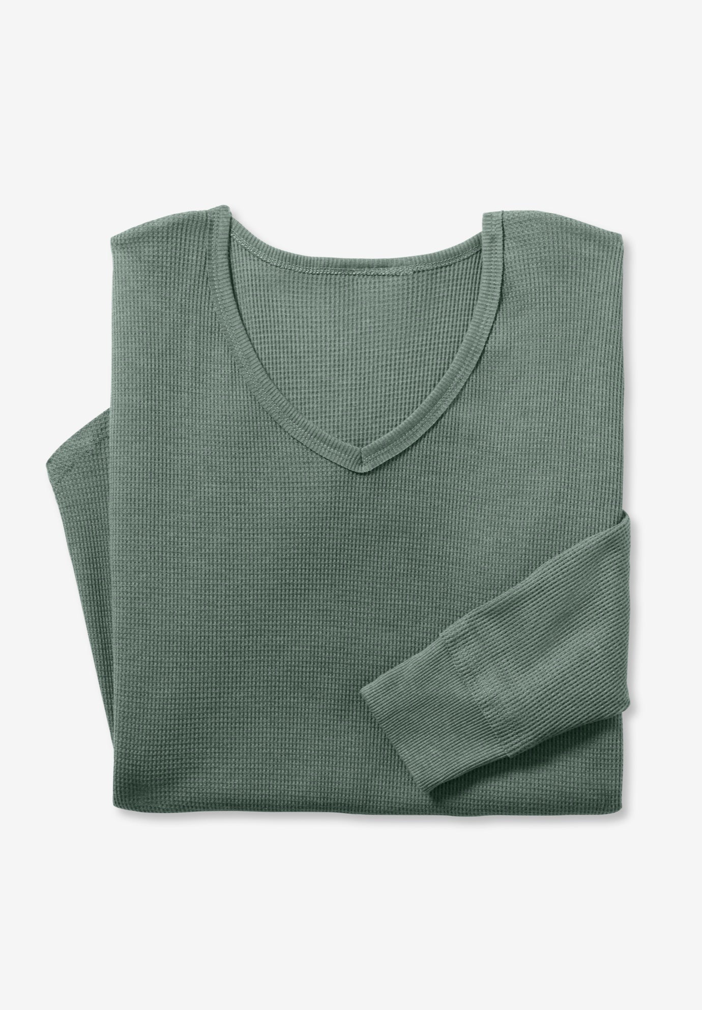 Waffle Thermal V-Neck Tee image number 3