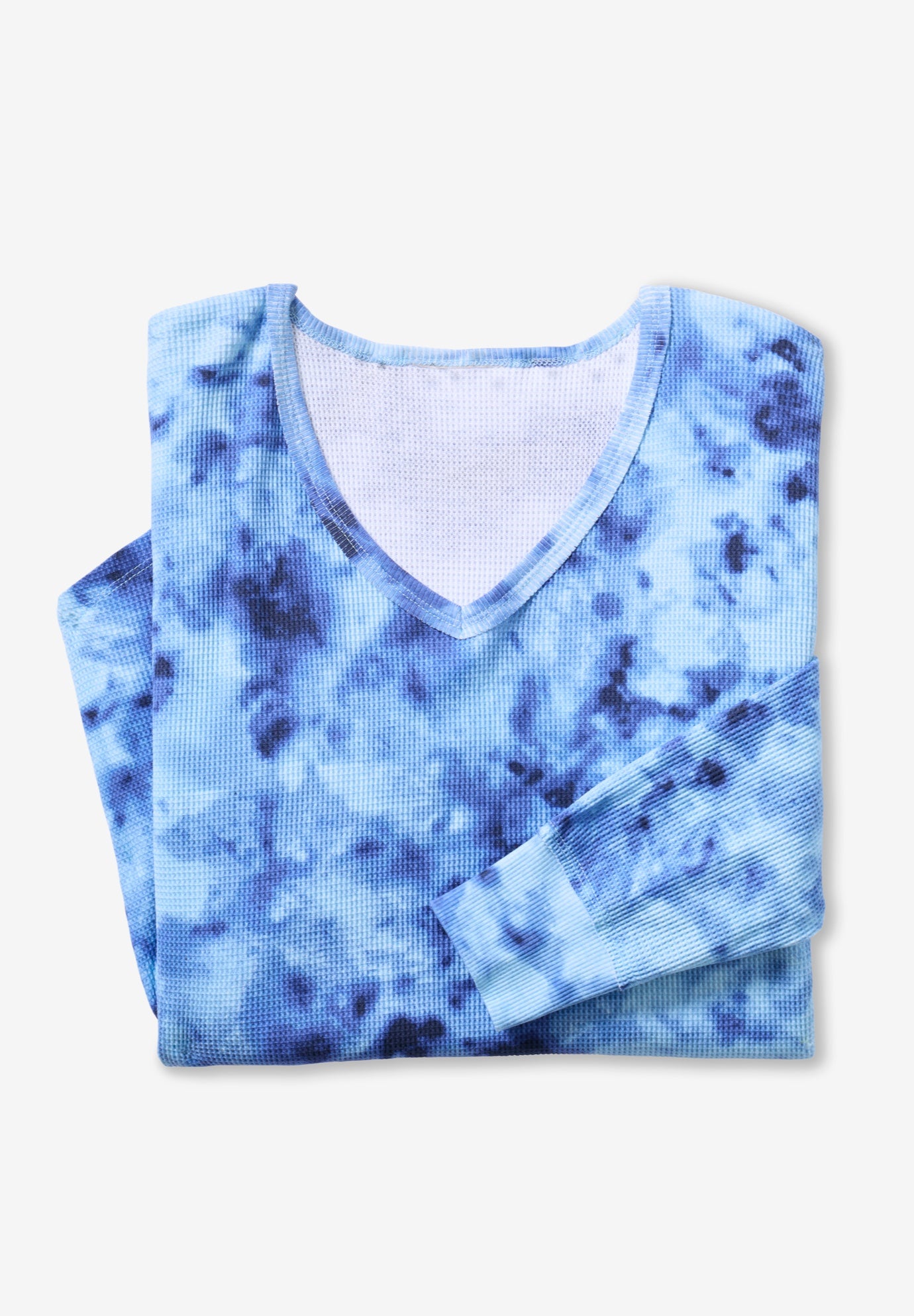 Waffle Thermal V-Neck Tee image number 4