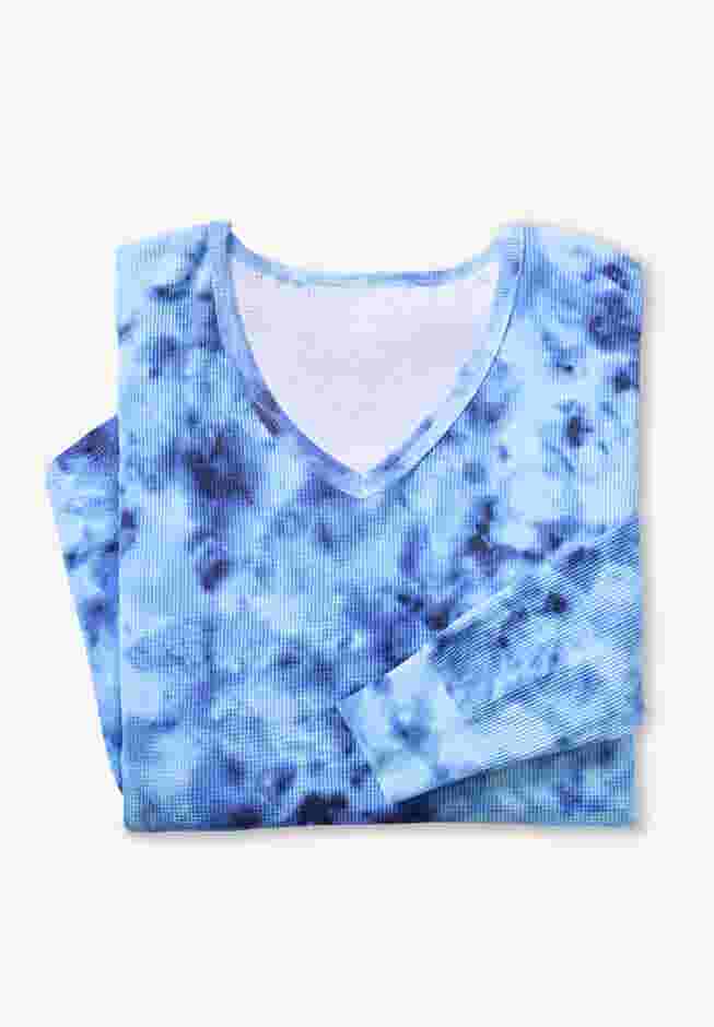 Waffle Thermal V-Neck Tee image number 3