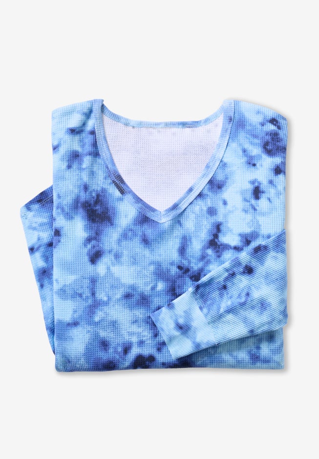 Waffle Thermal V-Neck Tee image number 4