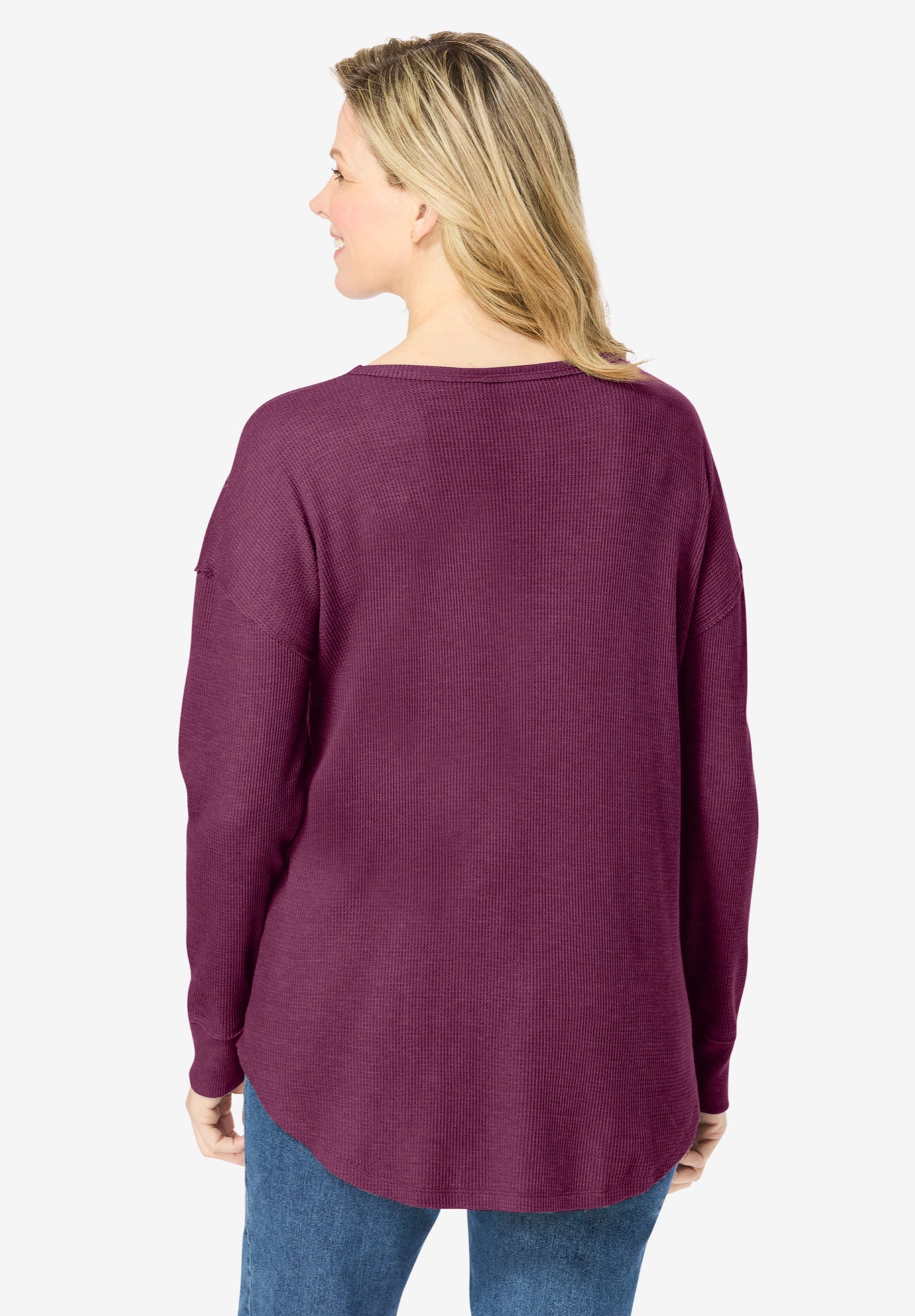 Waffle Thermal V-Neck Tee image number 2