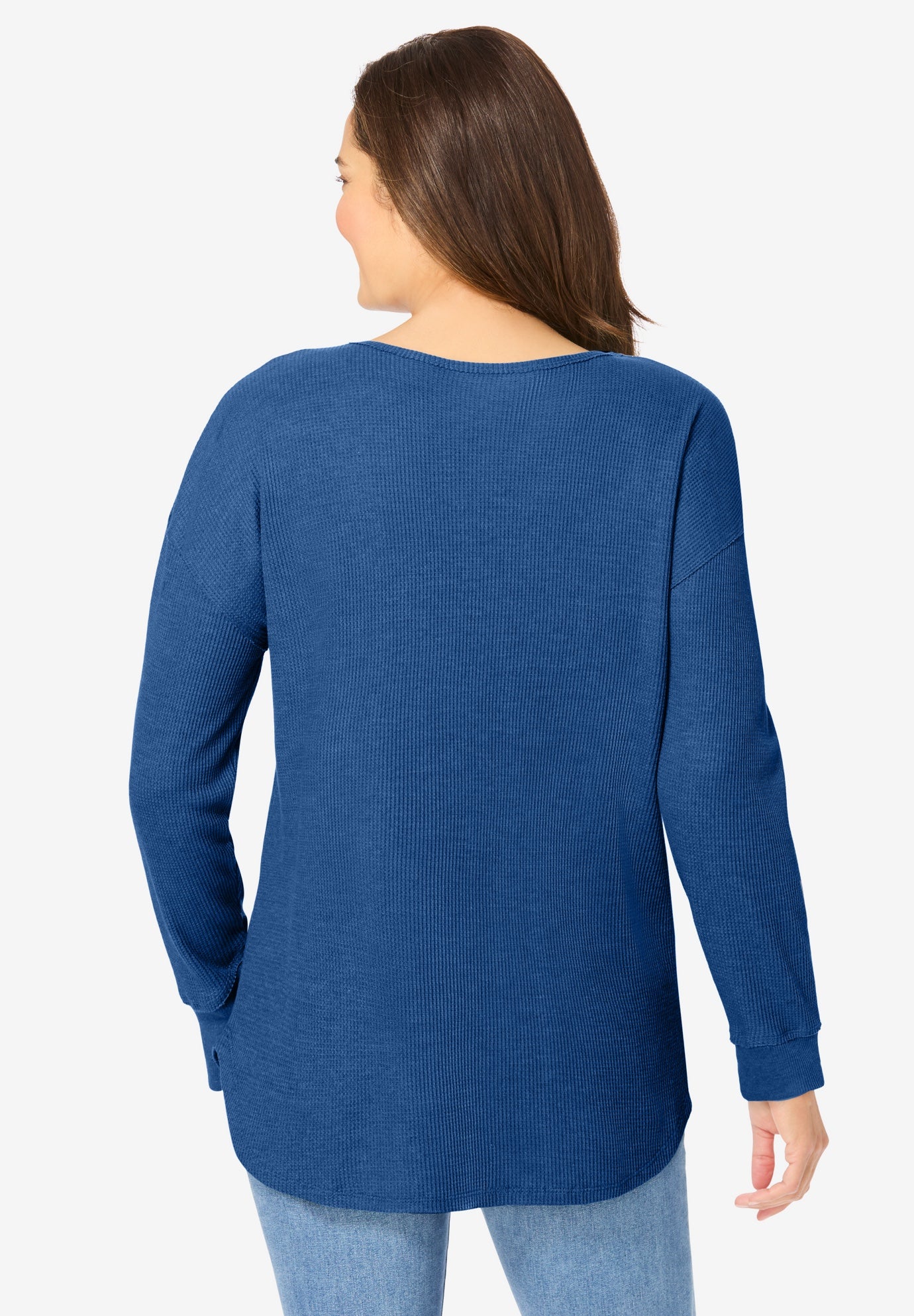 Waffle Thermal V-Neck Tee image number 2