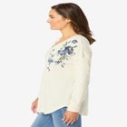 Waffle Thermal V-Neck Tee image number null