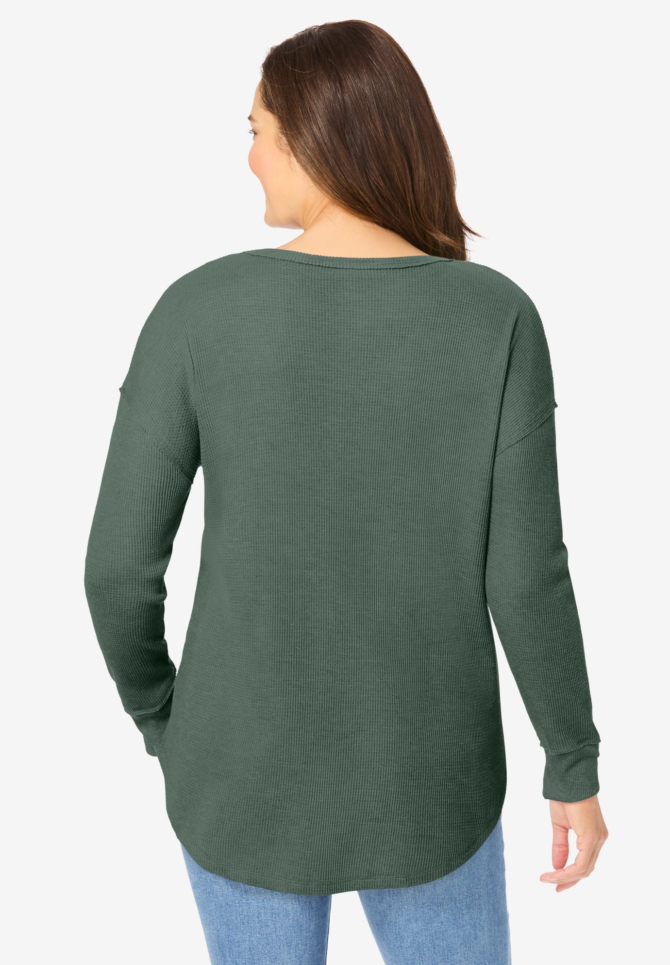 Waffle Thermal V-Neck Tee image number 2