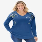 Waffle Thermal V-Neck Tee image number null