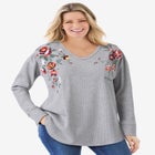 Waffle Thermal V-Neck Tee image number null