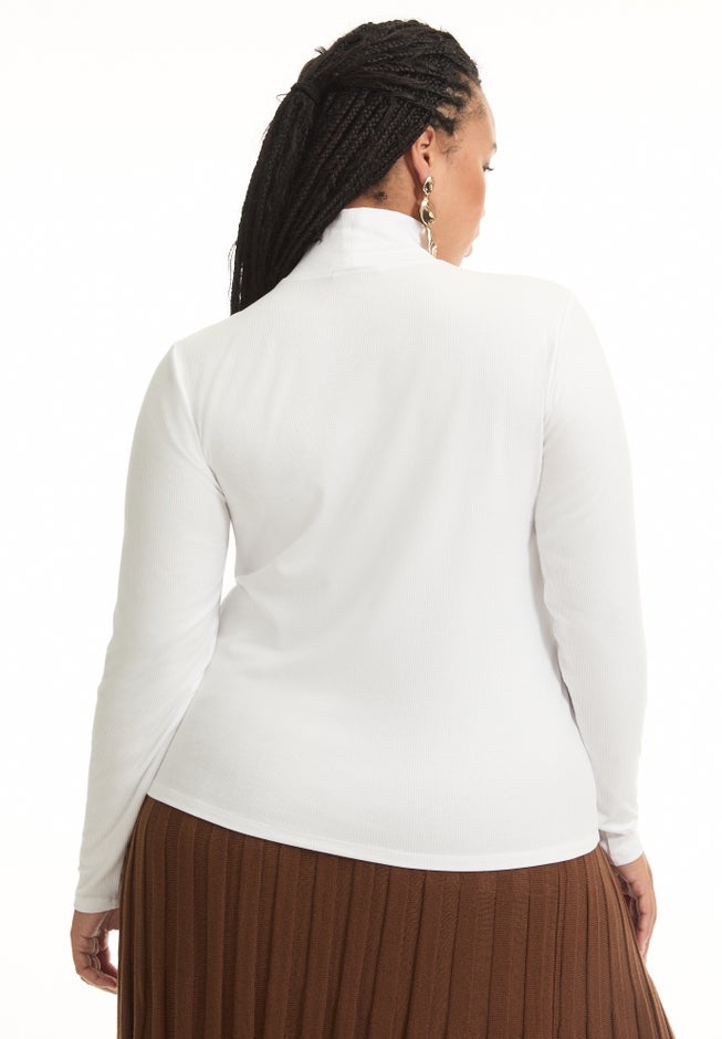 Ribbed Mock Neck Top image number 1