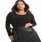 Ribbed Scoopneck Top image number null