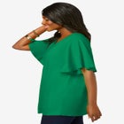 Stretch Knit Flutter Sleeve Tunic image number null