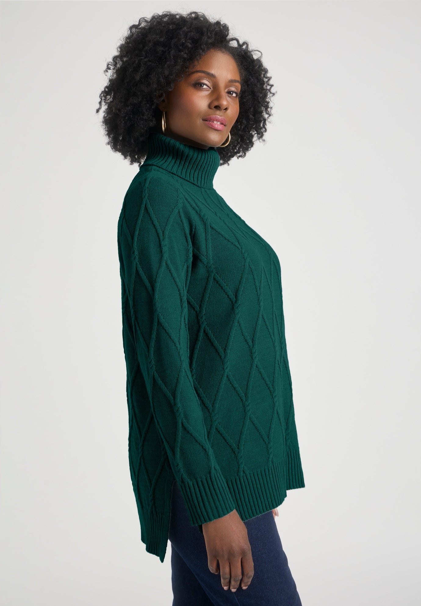 Cable Turtleneck Sweater image number 2