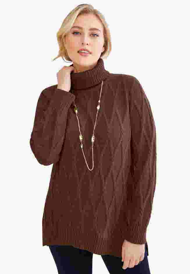 Cable Turtleneck Sweater image number 0