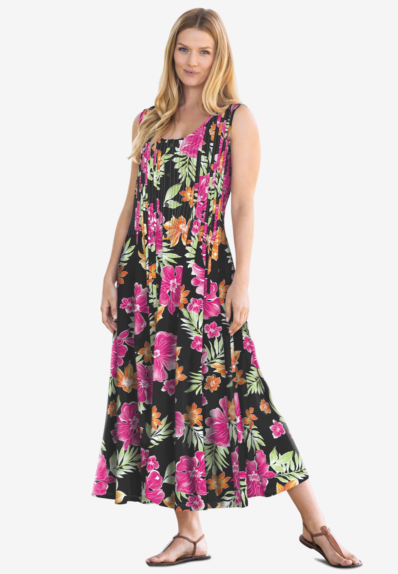 Pintucked Sleeveless Dress image number 0