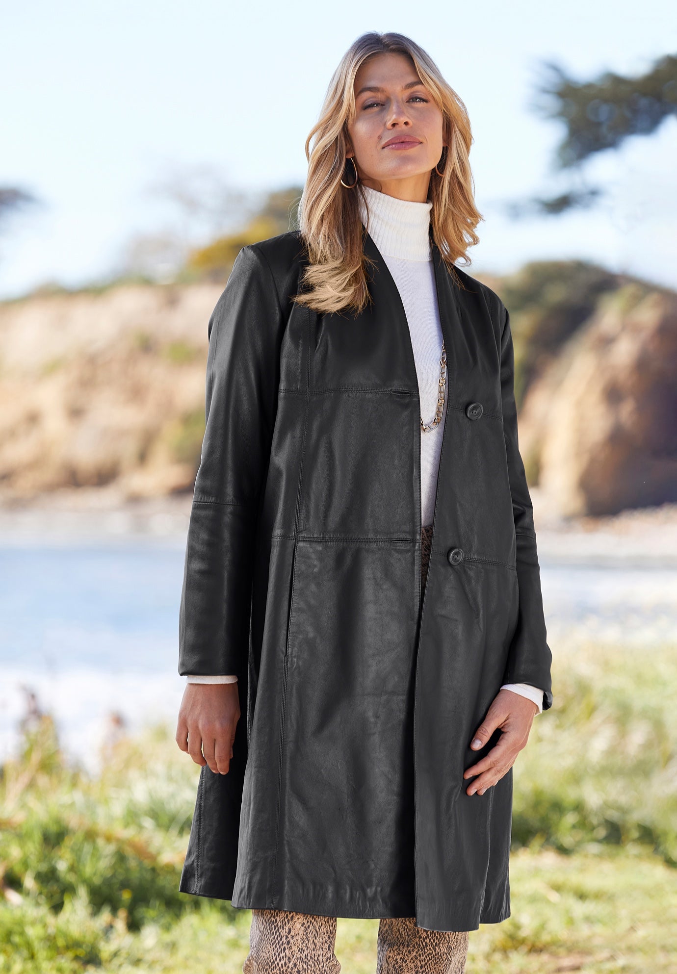 Leather Swing Coat image number 0