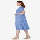 Embroidered Lace Bib Knit Dress image number null