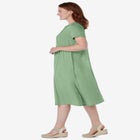 Embroidered Lace Bib Knit Dress image number null