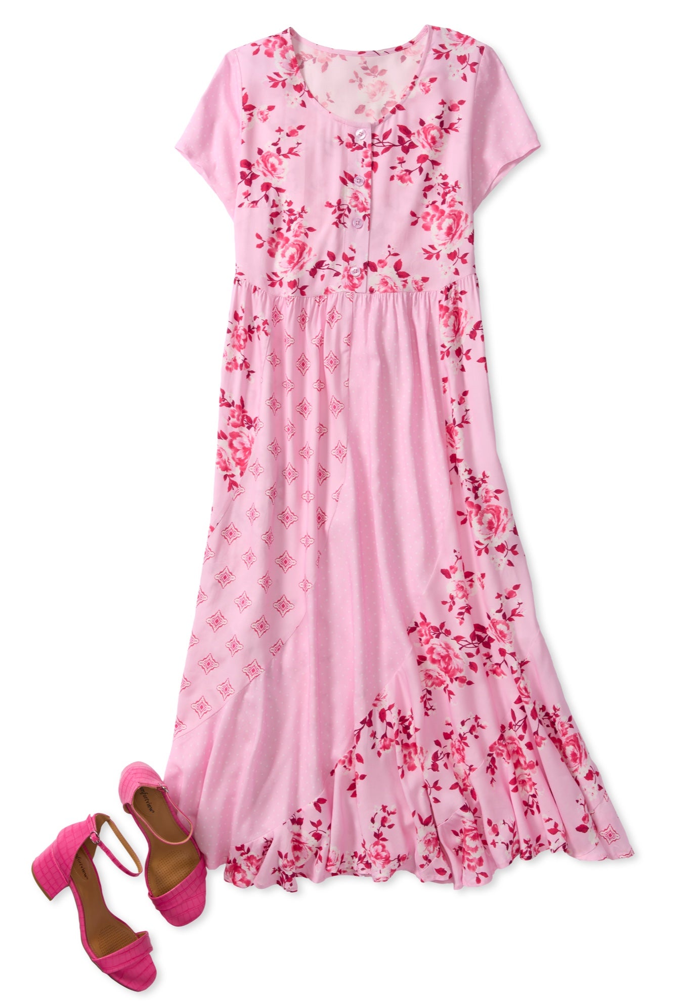 Mixed Print Maxi Dress image number 4