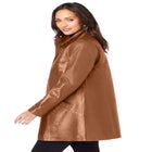 A-Line Zip Front Leather Jacket image number null