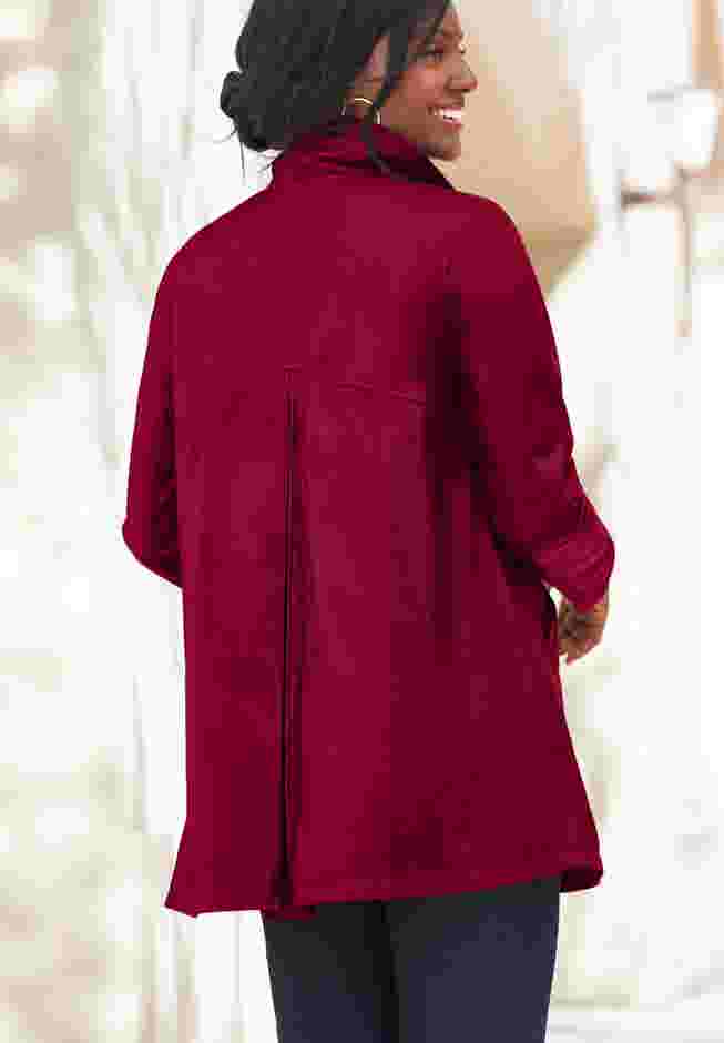 A-Line Zip Front Leather Jacket image number 2