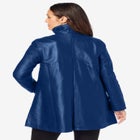 A-Line Zip Front Leather Jacket image number null