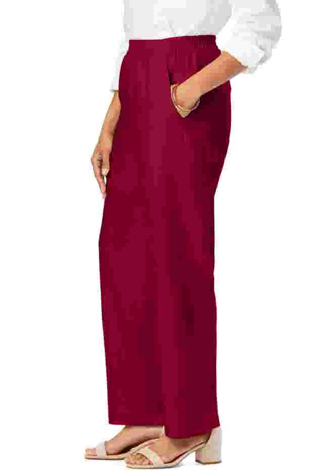 Lightweight Linen-Blend Straight-Leg Pants image number 2