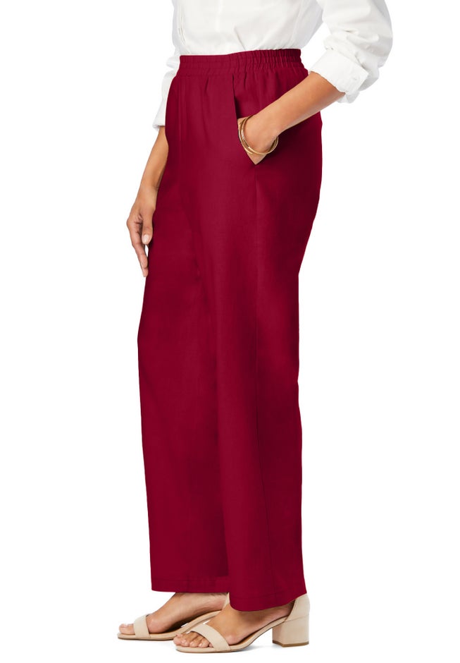 Lightweight Linen-Blend Straight-Leg Pants image number 2
