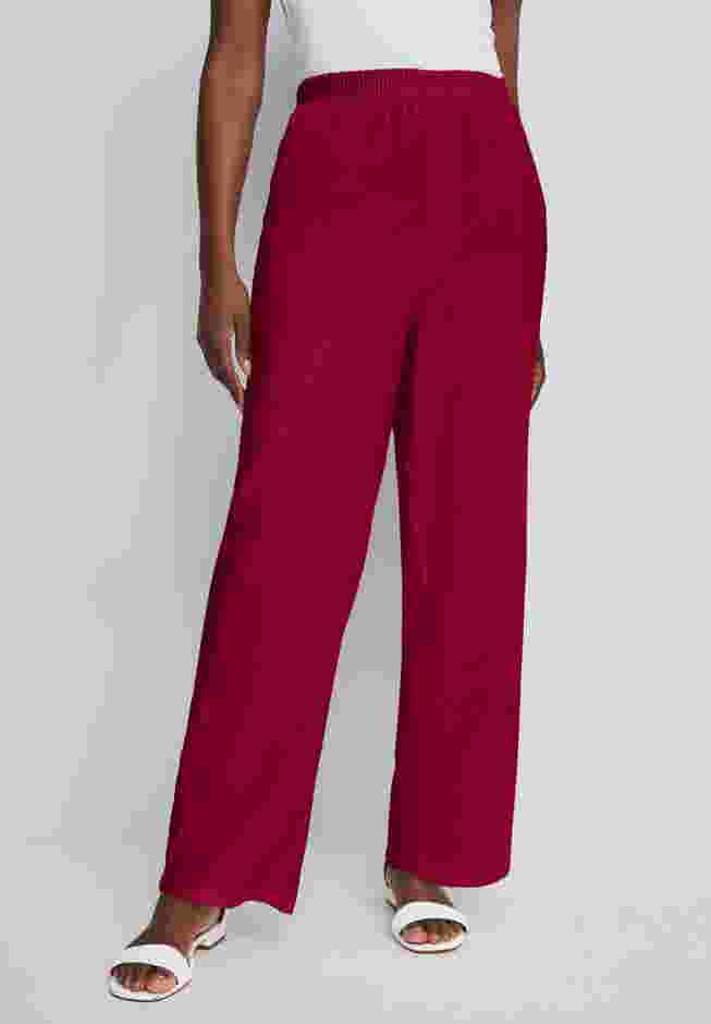 Lightweight Linen-Blend Straight-Leg Pants image number 0